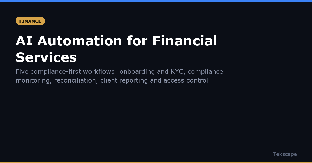 5 AI Automations for Financial Services Firms in 2026